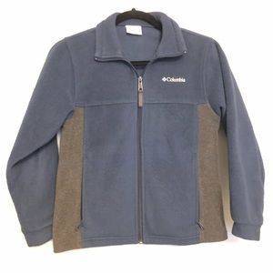 Columbia Boys Fleece Jacket 10/12 Navy Gray